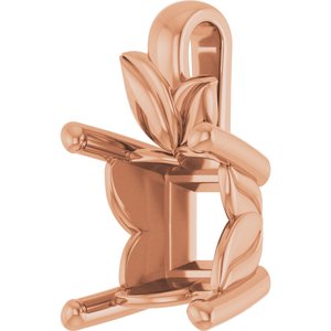 18K Rose Gold 6.5 mm Square Charm/Pendant Mounting – image 4