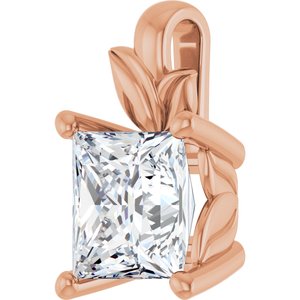 10K Rose Gold 6.5 mm Square Charm/Pendant Mounting – image 3