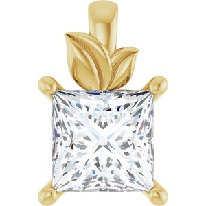 10K Yellow Gold 6.5 mm Square Charm/Pendant Mounting