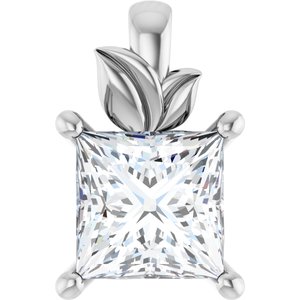 Platinum 6.5 mm Square Charm/Pendant Mounting