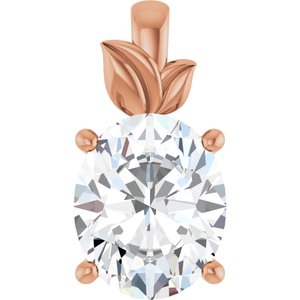 10K Rose Gold 11x9 mm Oval Charm/Pendant Mounting
