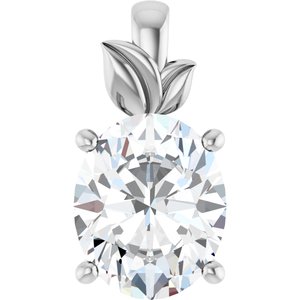 10K White Gold 11x9 mm Oval Charm/Pendant Mounting