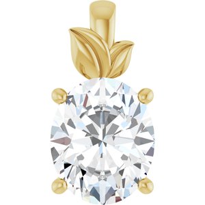 18K Yellow Gold 11x9 mm Oval Charm/Pendant Mounting