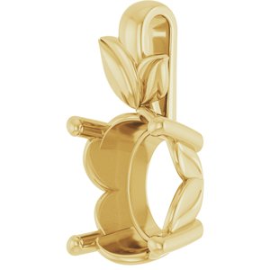 18K Yellow Gold 11x9 mm Oval Charm/Pendant Mounting – image 4
