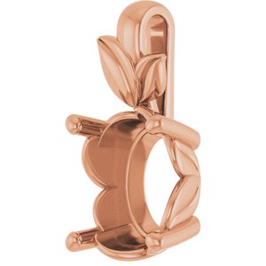 14K Rose Gold 11x9 mm Oval Charm/Pendant Mounting – image 4