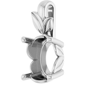 10K White Gold 11x9 mm Oval Charm/Pendant Mounting – image 4