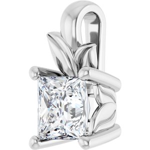 Sterling Silver 4 mm Square Charm/Pendant Mounting – image 3