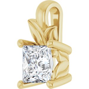 18K Yellow Gold 4 mm Square Charm/Pendant Mounting – image 3