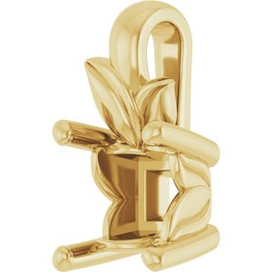10K Yellow Gold 4 mm Square Charm/Pendant Mounting – image 4