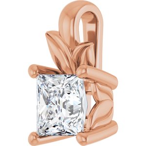 10K Rose Gold 4 mm Square Charm/Pendant Mounting – image 3