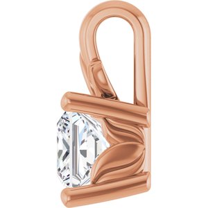 10K Rose Gold 4 mm Square Charm/Pendant Mounting – image 5