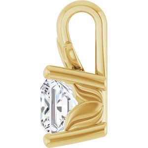 14K Yellow Gold 4 mm Square Charm/Pendant Mounting – image 5