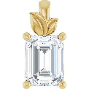10K Yellow Gold 8x6 mm Emerald Charm/Pendant Mounting