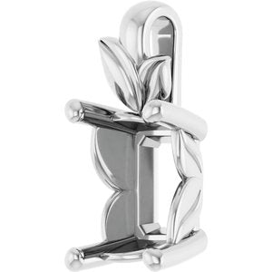 Platinum 8x6 mm Emerald Charm/Pendant Mounting – image 4
