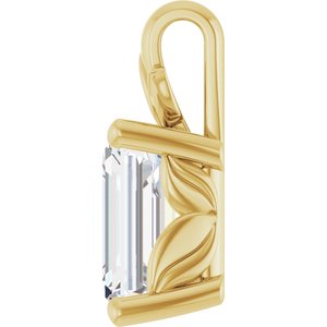 10K Yellow Gold 8x6 mm Emerald Charm/Pendant Mounting – image 5
