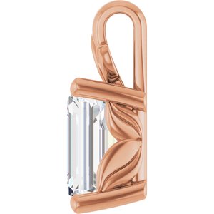 10K Rose Gold 8x6 mm Emerald Charm/Pendant Mounting – image 5