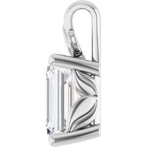 Platinum 8x6 mm Emerald Charm/Pendant Mounting – image 5