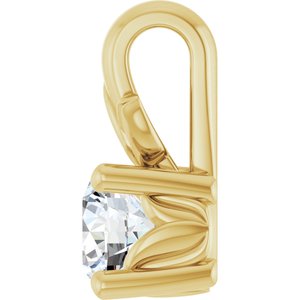 14K Yellow Gold 3.8 mm Round Charm/Pendant Mounting – image 5