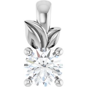 14K X1 White Gold 3.8 mm Round Charm/Pendant Mounting