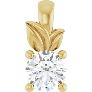 18K Yellow Gold 3.8 mm Round Charm/Pendant Mounting