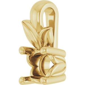 14K Yellow Gold 3.8 mm Round Charm/Pendant Mounting – image 4