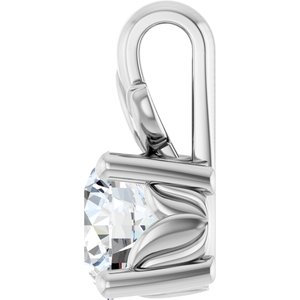 14K White Gold 5.2 mm Round Charm/Pendant Mounting – image 5