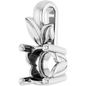 18K White Gold 5.2 mm Round Charm/Pendant Mounting – image 4