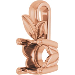 18K Rose Gold 5.2 mm Round Charm/Pendant Mounting – image 4