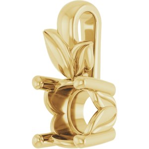18K Yellow Gold 5.2 mm Round Charm/Pendant Mounting – image 4