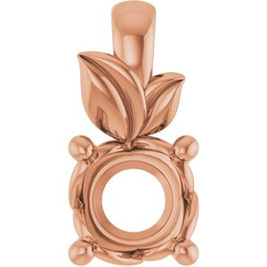 18K Rose Gold 5.2 mm Round Charm/Pendant Mounting – image 2