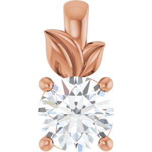 14K Rose Gold 5.2 mm Round Charm/Pendant Mounting
