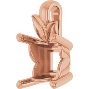10K Rose Gold 6 mm Square Charm/Pendant Mounting – image 4