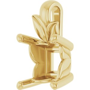 14K Yellow Gold 6 mm Square Charm/Pendant Mounting – image 4