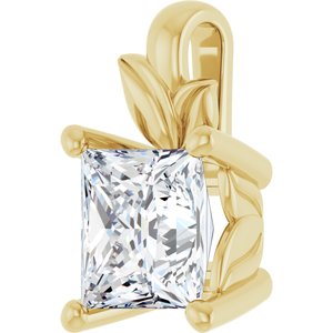 10K Yellow Gold 6 mm Square Charm/Pendant Mounting – image 3