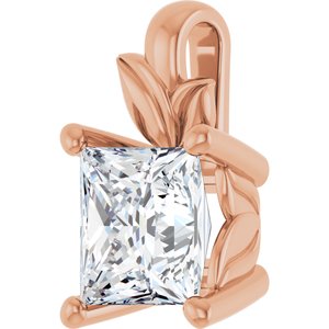 10K Rose Gold 6 mm Square Charm/Pendant Mounting – image 3