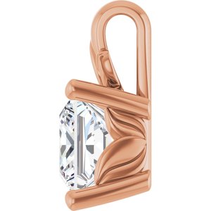 10K Rose Gold 6 mm Square Charm/Pendant Mounting – image 5