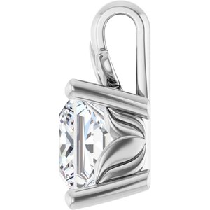 10K White Gold 6 mm Square Charm/Pendant Mounting – image 5