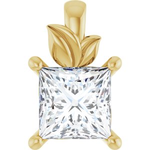 14K Yellow Gold 6 mm Square Charm/Pendant Mounting