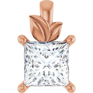 18K Rose Gold 6 mm Square Charm/Pendant Mounting
