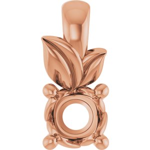 14K Rose Gold 3.4 mm Round Charm/Pendant Mounting – image 2