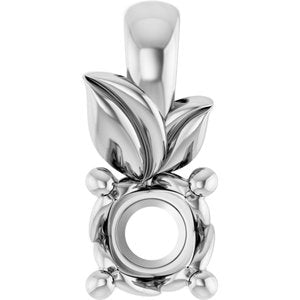 Platinum 3.4 mm Round Charm/Pendant Mounting – image 2