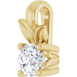 14K Yellow Gold 3.4 mm Round Charm/Pendant Mounting – image 3