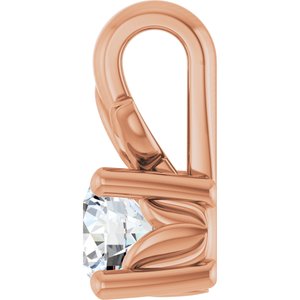 14K Rose Gold 3.4 mm Round Charm/Pendant Mounting – image 5