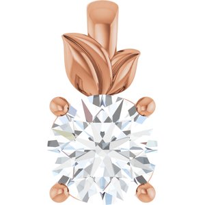 10K Rose Gold 7 mm Round Charm/Pendant Mounting