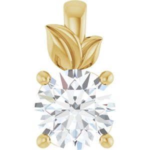18K Yellow Gold 7 mm Round Charm/Pendant Mounting