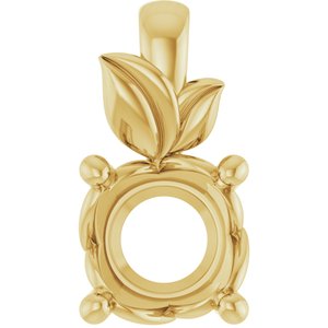14K Yellow Gold 7 mm Round Charm/Pendant Mounting – image 2