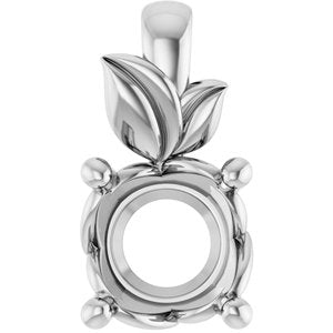 14K X1 White Gold 7 mm Round Charm/Pendant Mounting – image 2