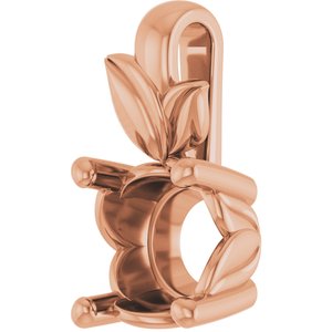 14K Rose Gold 7 mm Round Charm/Pendant Mounting – image 4