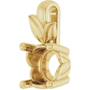 18K Yellow Gold 7 mm Round Charm/Pendant Mounting – image 4
