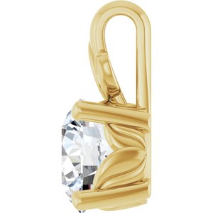 18K Yellow Gold 7 mm Round Charm/Pendant Mounting – image 5